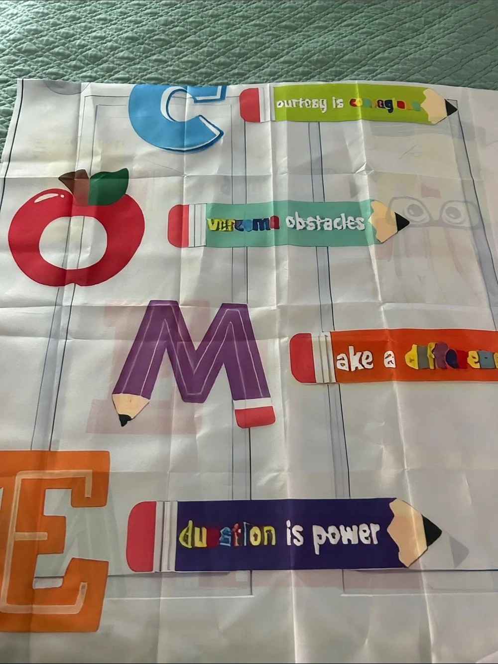 Welcome School Party Backdrop - Multicolor Pencil Design- door cover